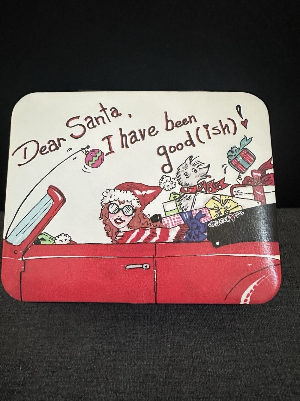 Brighton Dear Santa Goodish Christmas Travel Jewelry Case Mirror Holiday